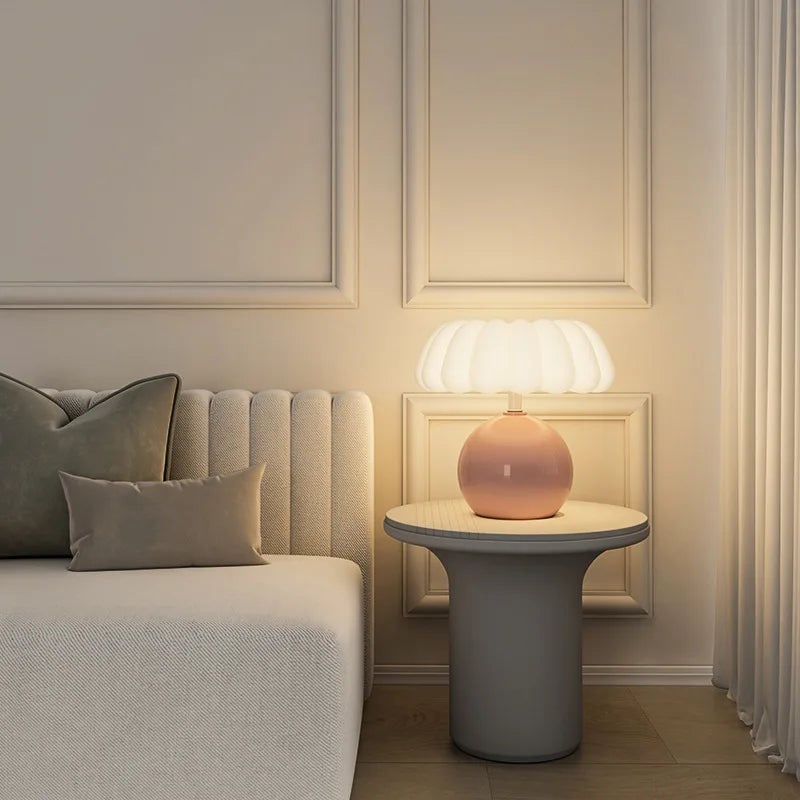 Axyaa French Style Mushroom Bedside Table Lamp for Children's Room