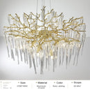 Axyaa Luxury Gold Crystal Chandelier - Modern Branch Design for Living Room, Dining Room & Bedroom