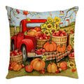 Axyaa Pumpkin Squirrel Print Thanksgiving Pillow Cover 45x45cm Holiday Decor