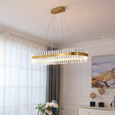 Axyaa Crystal Chandelier: Modern Dining Pendant Light for Home Decoration