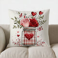 Axyaa Stylish Stripes Love Text Throw Pillow Cover for Sofa Bedroom Car