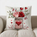 Axyaa Stylish Stripes Love Text Throw Pillow Cover for Sofa Bedroom Car