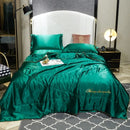 Axyaa Embroidered Washed Silk Ice Silk Tencel Summer Quilt - Fade-Resistant, Cool
