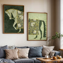 Axyaa Vintage Floral Horse Art Prints - Set of 2