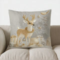 Festive Deer Print Pillow Cover for Sofa, Bedroom, Car by Axyaa