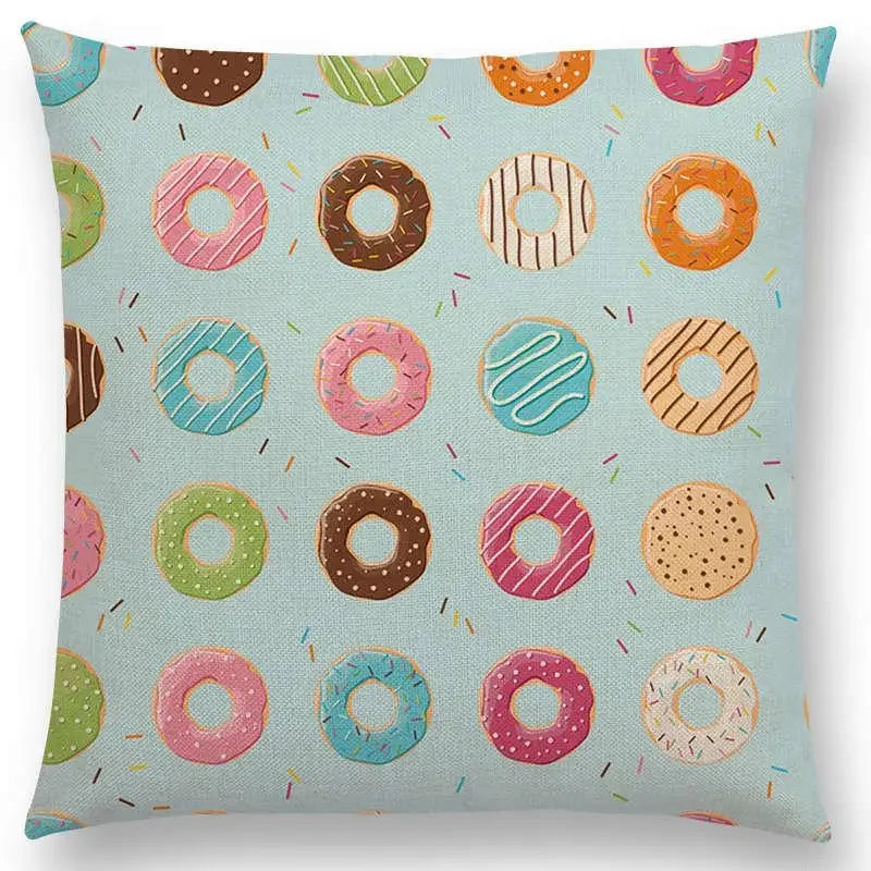 Axyaa Chocolate Candy Donuts Ice Cream Cushion Cover Party Throw Pillow Case