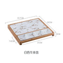 Axyaa Square Ceramic Plate with Gold Pattern for Nordic Restaurant, Pizza, Snacks