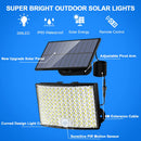 Axyaa 268/144LED Solar Security Wall Light with Remote Motion Sensor - Waterproof Garden Street Lamp