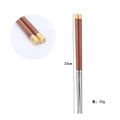 Axyaa Stainless Steel Chinese Chopsticks Set - Multicolor Metal Square Portuguese Chopsticks