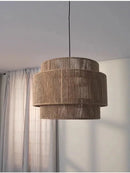 Axyaa Rattan LED Pendant Lights: Modern Nordic Chandelier for Home Decor