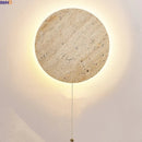 Axyaa Yellow Travertine Stone LED Wall Light - Nordic Modern Bedside Lamp