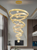 Axyaa Crystal Chandelier: Modern Stair Pendant Lamp for Interior Lighting