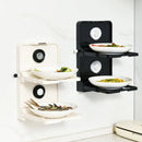 Axyaa Foldable 2-Layer Food Prep Rack, Wall-Mounted Kitchen Storage Tray