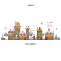 Stained Snowman & Candy House Window Sticker Set by Axyaa: Reusable Xmas Glass Film