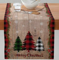 Axyaa Christmas Table Runner with Festive Gnome Tree Snowman Design