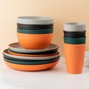 Axyaa Wheat Straw Tableware Set - Unbreakable Eco-Friendly Dinnerware & Cutlery
