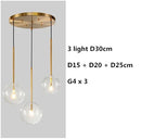 Axyaa Clear Glass Globe LED Pendant Chandelier - Modern Metal Hanging Light for Dining Room