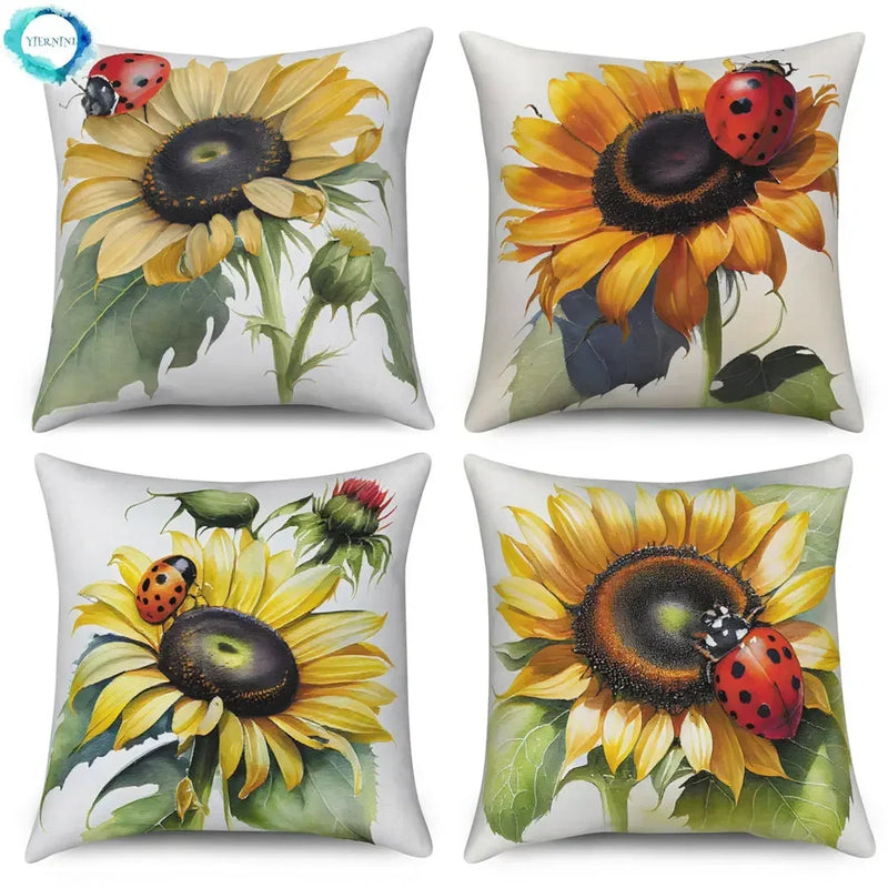 Sunflower Decorative Pillow Cover by Axyaa | Sofa, Car, Living Room Decoration