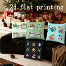 Axyaa Christmas Animals & Festive Patterns Pillow Covers for Sofa, Bedroom, Car