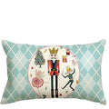 Axyaa Nutcracker Blue Winter Pillowcase, 30X50cm Linen Cushion Cover