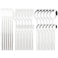 Axyaa 30-Piece Silver Stainless Steel Cutlery Set for Party Kitchen