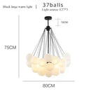 Nordic Frosted Glass Chandelier LED Pendant Light for Living Room - Axyaa