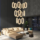 Axyaa Modern Gold Acrylic Chandelier LED Pendant Light for Home DecorERCHANTABILITY.