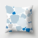 Axyaa Geometric Polyester Cushion Cover 45x45cm, Blue Gray Home Decor Pillowcase