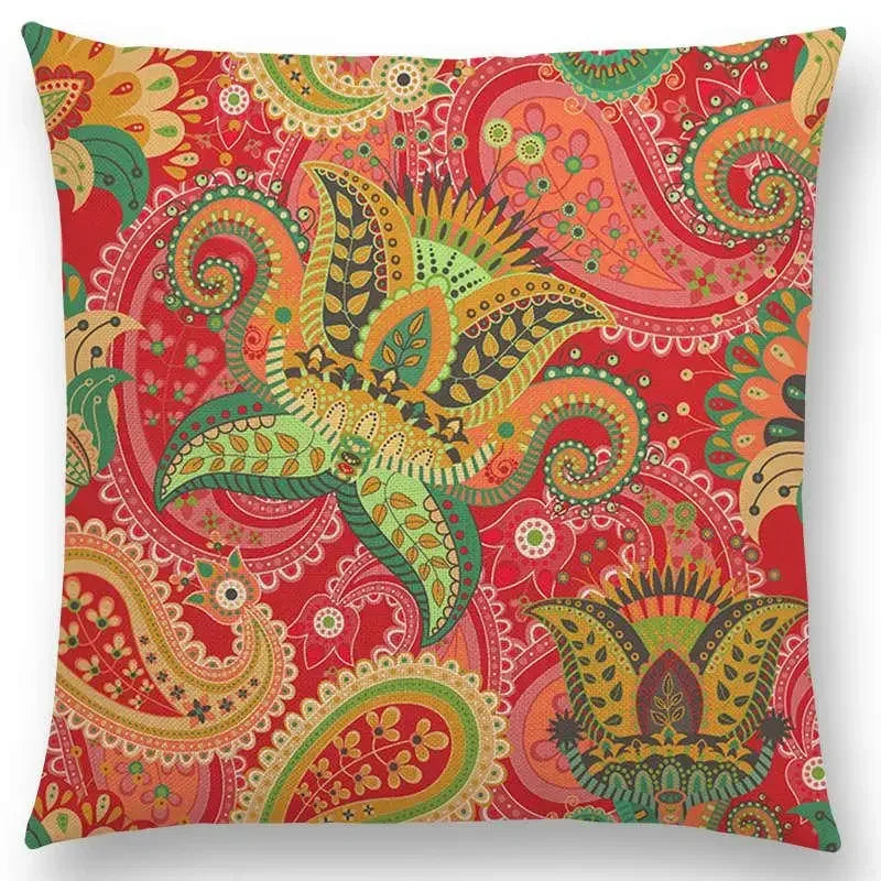 Axyaa Boho Paisley Floral Navajo Geometric Fantasy Pillowcase Suite.