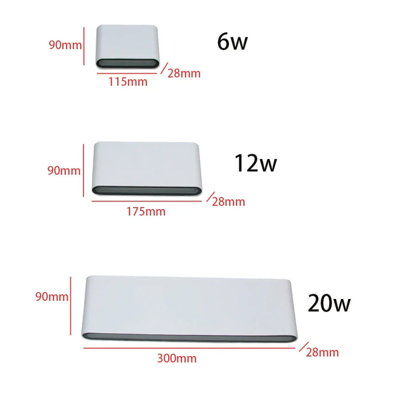 Axyaa Waterproof LED Wall Sconce Outdoor Up Down Light AC90-260V