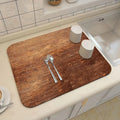 Axyaa Wood Grain Print Placemat Set for Kitchen Tableware, Coffee, and Draining Mats.