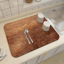 Axyaa Wood Grain Print Placemat Set for Kitchen Tableware, Coffee, and Draining Mats.