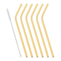 Axyaa Rainbow Stainless Steel Drinking Straws, 6pcs Bent Tube Set