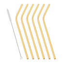 Axyaa Rainbow Stainless Steel Drinking Straws, 6pcs Bent Tube Set