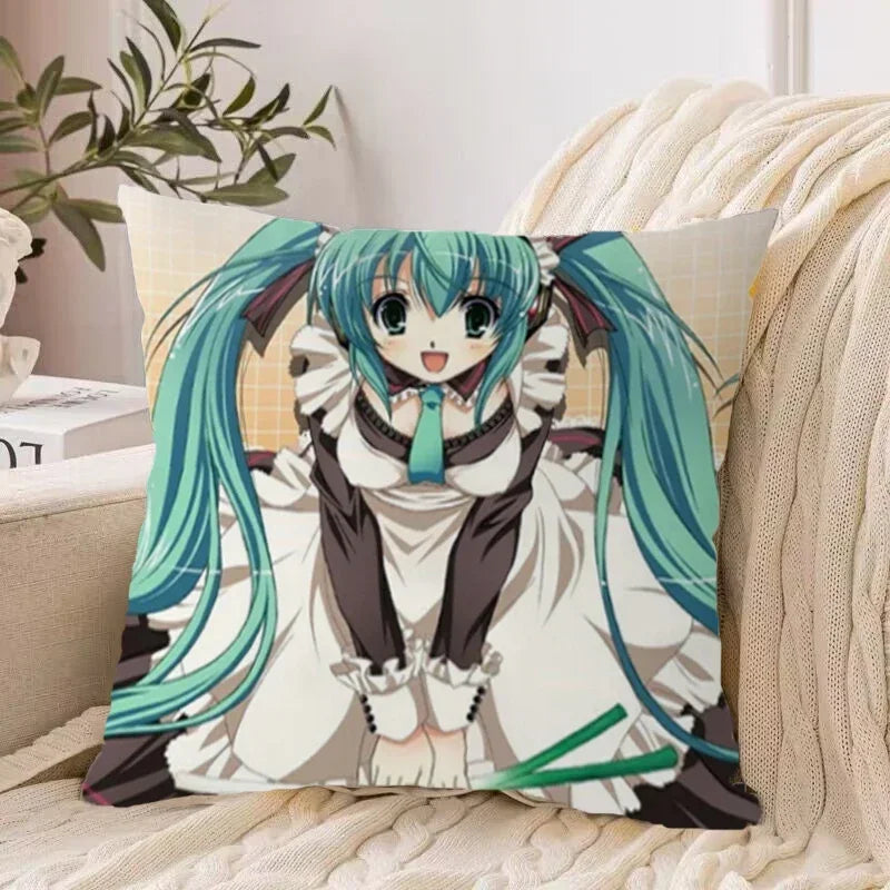 Axyaa 40*40 Hatsune Miku Pillow Cover Set for Stylish Bed Decor