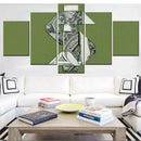Axyaa Lifestyle Origami Dollar Bill Canvas Wall Art Print Set