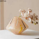 Axyaa Geometric Glass Vase Hydroponics Desk Decoration Artificial Floral Room Decor