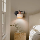 Axyaa Cave Stone Retractable Rocker Wall Lamp in Yellow for Bedroom and Living Room