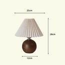 Axyaa Ceramic Pleated Table Lamp - Nordic Retro Bedside Decoratives