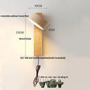 Nordic Modern Wood & Stone Wall Sconce Aplique Pared by Axyaa