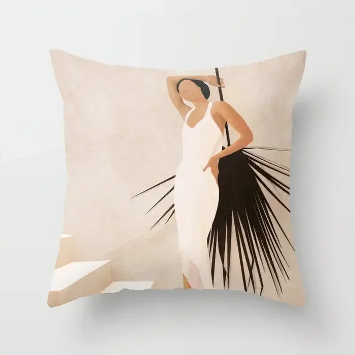 Pink Brown Geometric Pillows Case 45*45cm - Axyaa Decorative Cushions Cover