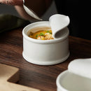 Axya Ceramic Pudding Bowl Set - Solid Color Kitchen Cutlery Plate & Soup Basin
