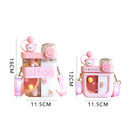 Axyaa Kawaii Kids Flat Water Bottle Straw Filter BPA Free