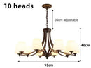 Axyaa Black Iron Glass Shade Chandelier: Industrial Farmhouse Style Lighting