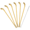 Axyaa Stainless Steel 2-in-1 Straw Spoon Set - Reusable Drink Straws for Parties