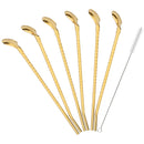 Axyaa Stainless Steel 2-in-1 Straw Spoon Set - Reusable Drink Straws for Parties