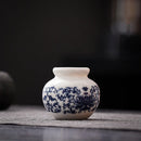 Axyaa Blue & White Porcelain Mini Vase for Home Decor & Table Ornaments