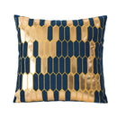 Axyaa Gold Embroidered Dutch Velvet Pillowcase - Geometric Abstract Design