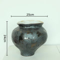 Axyaa Retro Ceramic Vase: Creative Irregular Painted Plant Pot for Aesthetic Room Decor