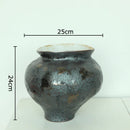 Axyaa Retro Ceramic Vase: Creative Irregular Painted Plant Pot for Aesthetic Room Decor